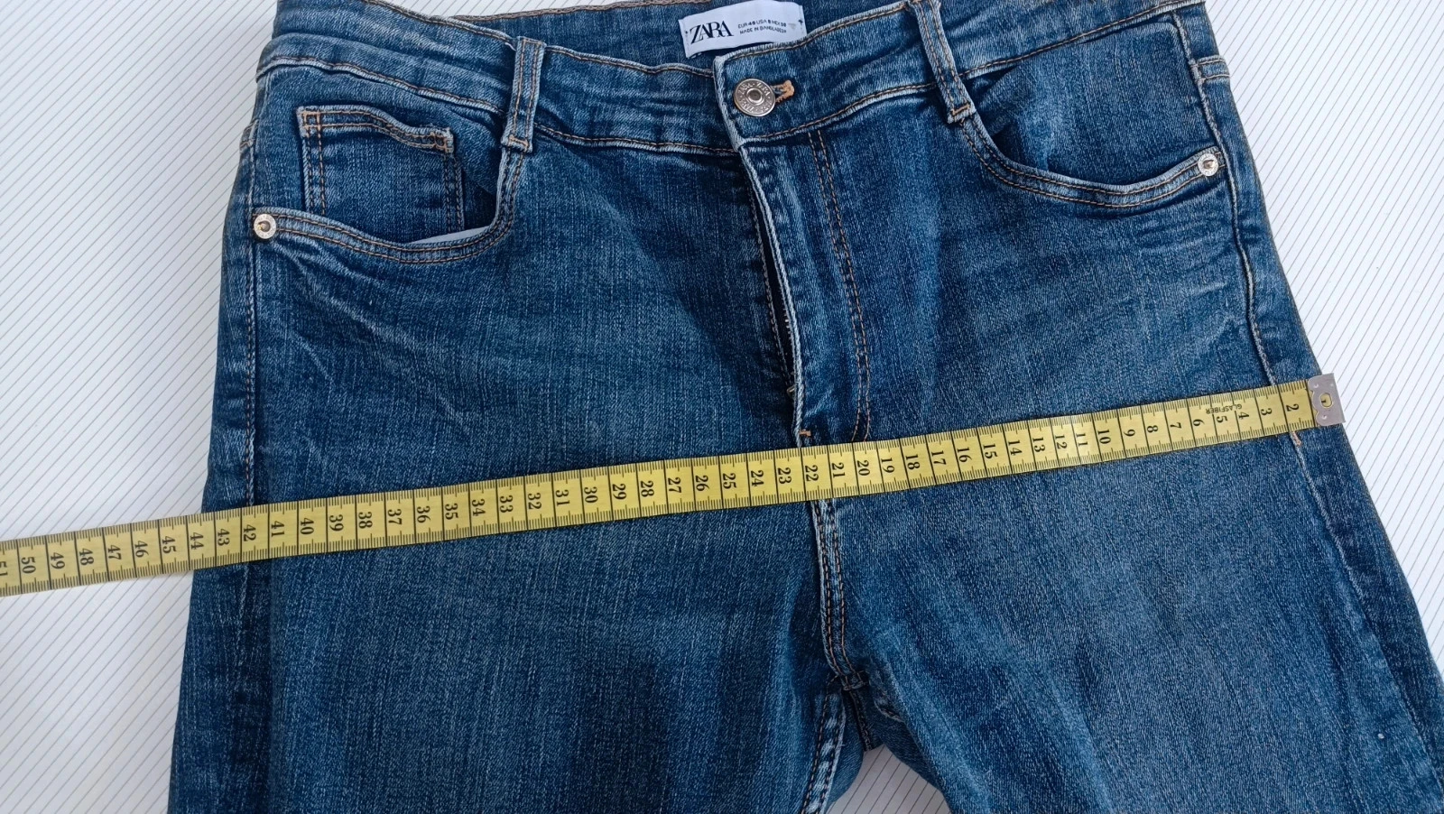Calças jeans Zara Tamanho 40 (EUR) Slim/Reto Lavagem Média 💜 – photo 7